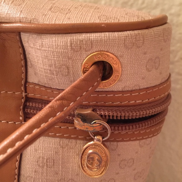 *Rare* Auth Gucci Vintage Binocular Style Logo Crossbody GG Monogram Canvas Bag - Picture 6 of 16